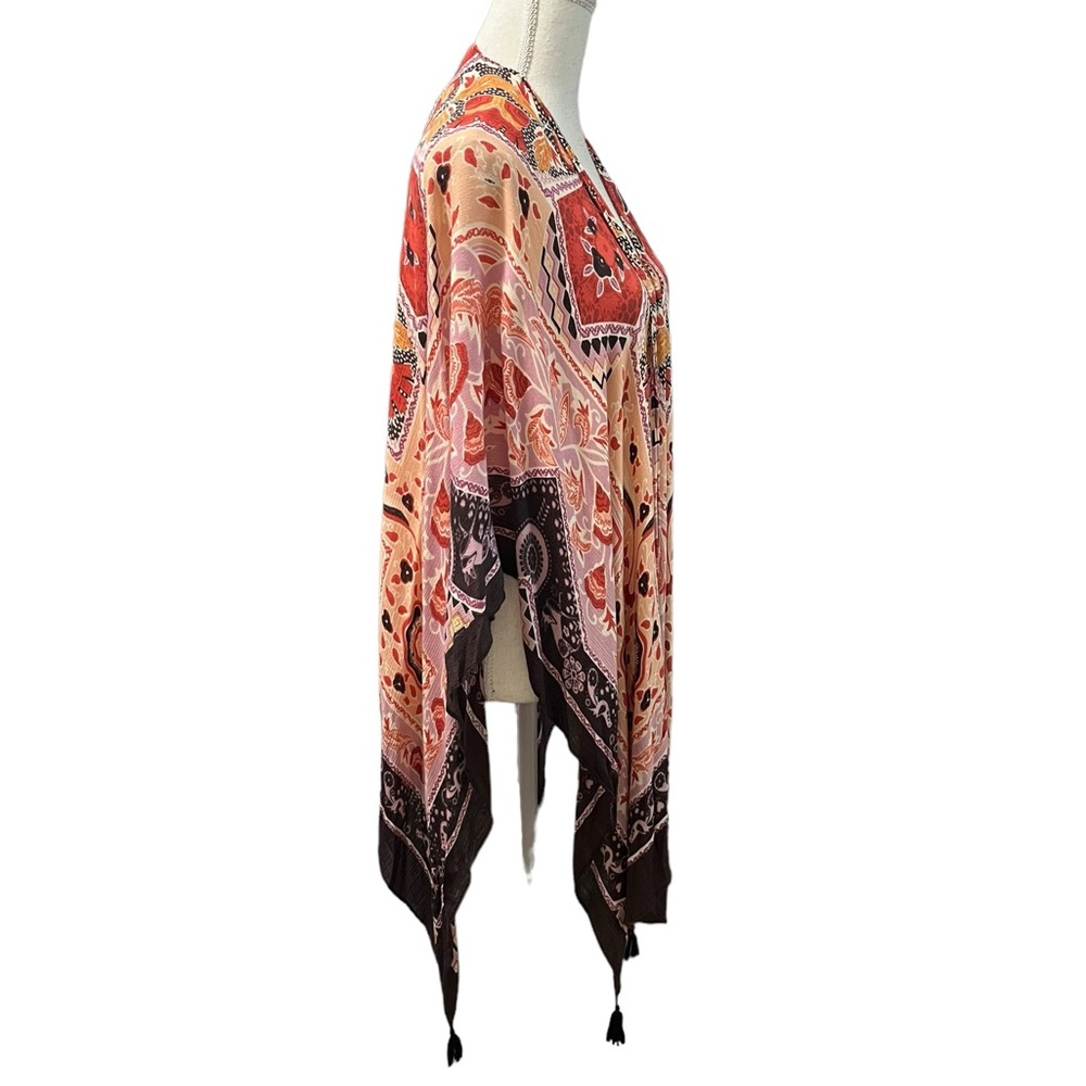 Vince Camuto Multicolored Bohemian Paisley Wrap W/Arm Holes OSFM - Picture 5 of 12